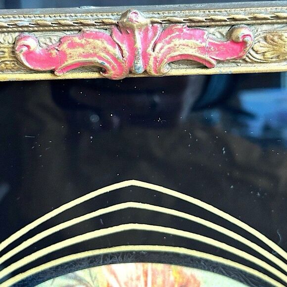 VTG RETRO Coca-Cola Victorian Lady Art Ornate Frame Black Colored Glass Woman - Picture 8 of 11